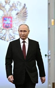 Vladimir Putin arrives for his inauguration ceremony as Russian president in the Grand Kremlin Palace in Moscow, Russia, May 7, 2024. 