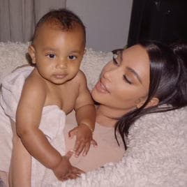 Kim Kardashian with Psalm West