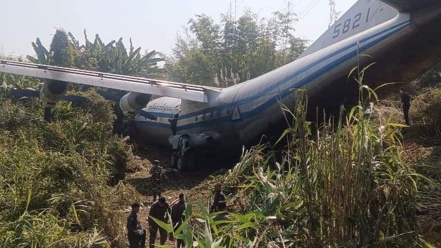 BREAKING: Plane from Burmese Army with 14 onboard Crashes at Lengpui Airport