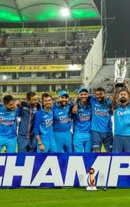Team India win a trophy